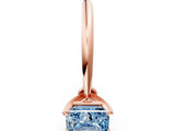 Rose gold Fancy Blue Princess Cut Diamond Solitaire Engagement Ring with Classic Band and Four-Prong Setting_12