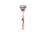Rose gold Fancy Blue Princess Cut Diamond Solitaire Engagement Ring with Classic Band and Four-Prong Setting_14
