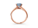 Rose gold Fancy Blue Princess Cut Diamond Solitaire Engagement Ring with Classic Band and Four-Prong Setting_15