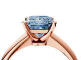 Rose gold Fancy Blue Princess Cut Diamond Solitaire Engagement Ring with Classic Band and Four-Prong Setting_16