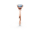 Rose gold Fancy Blue Princess Cut Diamond Solitaire Engagement Ring with Classic Band and Four-Prong Setting_38