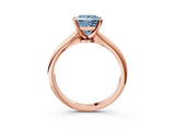 Rose gold Fancy Blue Princess Cut Diamond Solitaire Engagement Ring with Classic Band and Four-Prong Setting_39
