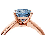 Rose gold Fancy Blue Princess Cut Diamond Solitaire Engagement Ring with Classic Band and Four-Prong Setting_40