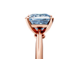 Rose gold Fancy Blue Princess Cut Diamond Solitaire Engagement Ring with Classic Band and Four-Prong Setting_41