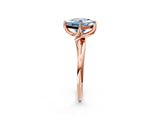 Rose gold Fancy Blue Princess Cut Diamond Solitaire Engagement Ring with Four-Prong Setting and Classic Band_22