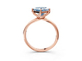 Rose gold Fancy Blue Princess Cut Diamond Solitaire Engagement Ring with Four-Prong Setting and Classic Band_23