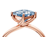 Rose gold Fancy Blue Princess Cut Diamond Solitaire Engagement Ring with Four-Prong Setting and Classic Band_24