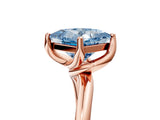 Rose gold Fancy Blue Princess Cut Diamond Solitaire Engagement Ring with Four-Prong Setting and Classic Band_25