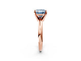 Rose gold Fancy Blue Princess Cut Diamond Solitaire Engagement Ring with Round Band and Four-Prong Setting_157