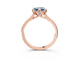 Rose gold Fancy Blue Princess Cut Diamond Solitaire Ring with Flower Prong Setting and Classic Band_39
