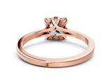 Rose gold Fancy Blue Princess Cut Diamond Solitaire Ring with Flower Prong Setting and Classic Band_88