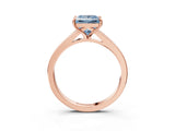 Rose gold Fancy Blue Princess Cut Diamond Solitaire Ring with Pavé Band and Prong Setting_15