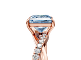 Rose gold Fancy Blue Princess  Cut Diamond Twisted Band with Pavé Setting and Four-Prong Setting_25