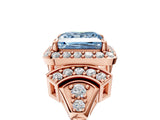 Rose gold Fancy Blue Princess Cut Halo Diamond Split Shank Engagement Ring with Four-Prong Setting_5
