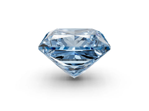 Rose gold Fancy Blue Princess Cut Halo Round Diamond Solitaire Ring with Pavé Band and Four-Prong Setting_50