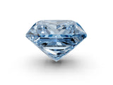 Rose gold Fancy Blue Princess Cut Halo Round Diamond Solitaire Ring with Pavé Band and Four-Prong Setting_51