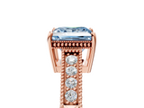 Rose gold Fancy Blue Princess  Cut Milgrain Channel Set Engagement Ring with Solitaire Prong Setting_53
