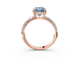 Rose gold Fancy Blue Princess  Cut Pave Diamond Engagement Ring with Channel Set Band and Four-Prong Setting_23