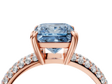 Rose gold Fancy Blue Princess  Cut Pave Diamond Engagement Ring with Channel Set Band and Four-Prong Setting_24