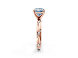 Rose gold Fancy Blue Princess Cut Solitaire Diamond Engagement Ring with Twisted Pave Band and Four-Prong Setting_5