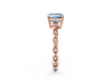 Rose gold Fancy Blue Princess Cut Solitaire Diamond Ring with Infinity Twist Band and Four-Prong Setting_2