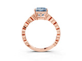 Rose gold Fancy Blue Princess Cut Solitaire Diamond Ring with Infinity Twist Band and Four-Prong Setting_3