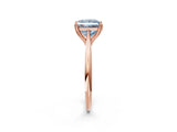 Rose gold Fancy Blue Princess Cut Solitaire Diamond Ring with Six-Prong Setting and Classic Band_14