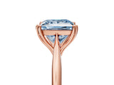 Rose gold Fancy Blue Princess Cut Solitaire Diamond Ring with Six-Prong Setting and Classic Band_17