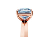 Rose gold Fancy Blue Princess  Cut Solitaire Engagement Ring with Flat Band and Four-Prong Setting 5