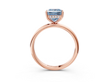 Rose gold Fancy Blue Princess  Cut Solitaire Engagement Ring with Four-Prong Setting and Classic Band_23