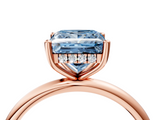 Rose gold Fancy Blue Princess  Cut Solitaire Engagement Ring with Four-Prong Setting and Classic Band_24