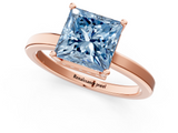 Rose gold Fancy Blue Princess  Cut Solitaire Engagement Ring with Four-Prong Setting on a Classic Band_20