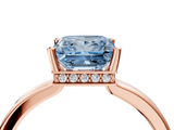 Rose gold Fancy Blue Princess  Cut Solitaire Engagement Ring with Four-Prong Setting on a Classic Band_23