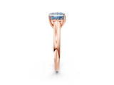 Rose gold Fancy Blue Princess Cut Solitaire Engagement Ring with Tapered Band and Four-Prong Setting_5
