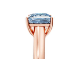 Rose gold Fancy Blue Princess Cut Solitaire Engagement Ring with Tapered Band and Four-Prong Setting_8