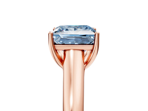 Rose gold Fancy Blue Princess Cut Solitaire Engagement Ring with Tapered Band and Four-Prong Setting_8