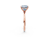 Rose gold Fancy Blue Princess  Cut Solitaire Engagement Ring with Thin Band and Four-Prong Setting_5