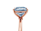 Rose gold Fancy Blue Princess  Cut Solitaire Engagement Ring with Thin Band and Four-Prong Setting_8