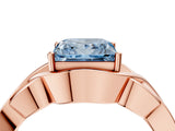 Rose gold Fancy Blue Princess Cut Solitaire Intertwined Band Prong Setting Ring_4