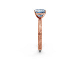 Rose gold Fancy Blue Princess Cut Solitaire Milgrain Engraved Band with Four-Prong Setting_2
