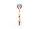 Rose gold Fancy Blue Princess  Cut Solitaire Ring with Cathedral Band and Four-Prong Setting_59