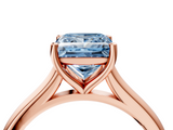 Rose gold Fancy Blue Princess  Cut Solitaire Ring with Cathedral Band and Four-Prong Setting_61