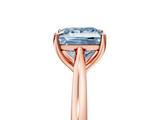 Rose gold Fancy Blue Princess  Cut Solitaire Ring with Cathedral Band and Four-Prong Setting_62