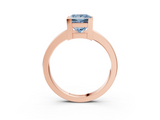 Rose gold Fancy Blue Princess  Cut Solitaire Ring with Four-Prong Setting and Classic Band_45