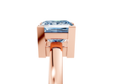 Rose gold Fancy Blue Princess  Cut Solitaire Ring with Four-Prong Setting and Classic Band_47