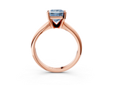 Rose gold Fancy Blue Princess  Cut Solitaire Ring with Four-Prong Setting on a Classic Band_31