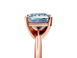 Rose gold Fancy Blue Princess  Cut Solitaire Ring with Four-Prong Setting on a Classic Band_33