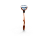 Rose gold Fancy Blue Princess  Cut Solitaire Ring with Thin Band and Four-Prong Setting_18