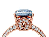 Rose gold Fancy Blue Princess Cut Solitaire Split Shank Pave Diamond Engagement Ring with Four-Prong Setting_40