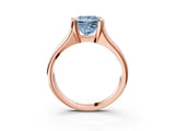 Rose gold Fancy Blue Princess Cut Solitaire Tension Set Diamond Ring with Split Shank Band_3